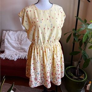 Floral Yellow Mini Dress